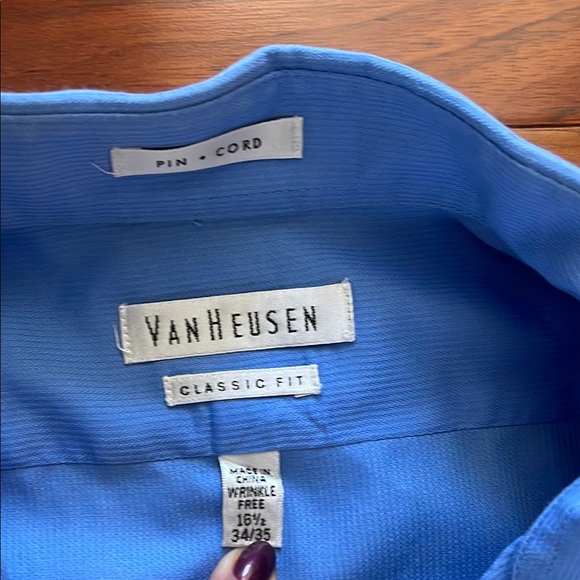 Men's Blue Dress Shirt - Picture 2 of 2